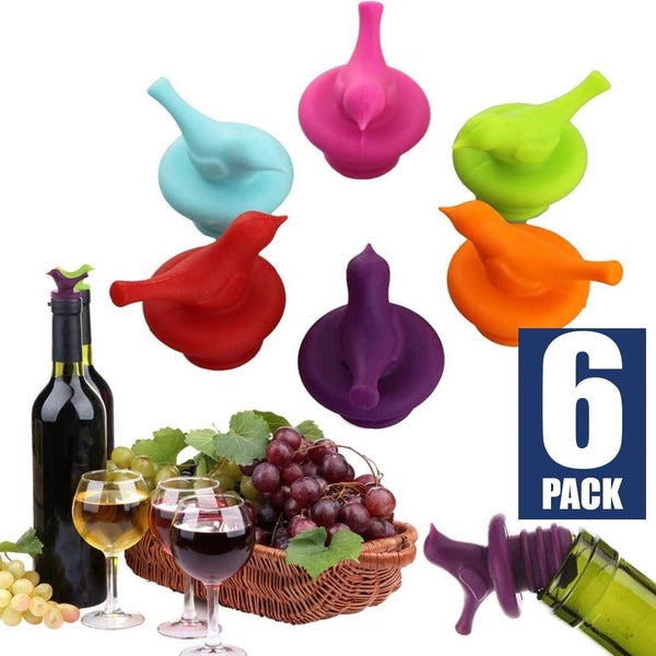 Brand New 6Pcs Wine Stopper Colorful Silicone Wine Bottle Stopper *Clearance* Carousel 1