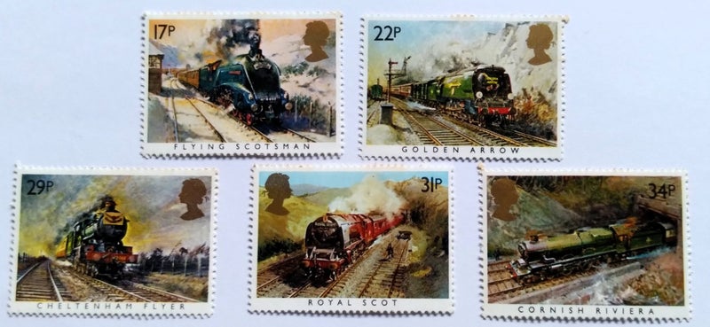 1985 Famous Trains UK Full Gum Set / Flying Scotsman Golden Arrow Royal Scot Carousel 1