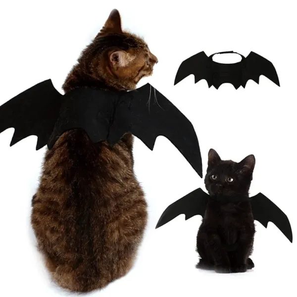 Halloween Cute Pet Clothes Black Bat Wings Harness Costume Cosplay Cat Dog Carousel 1