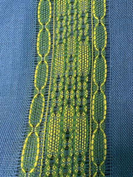 AWESOME VINTAGE 1970's CURTAIN FABRIC - TEAL BLUE / GREEN - 150cm x 1.2m Carousel 2