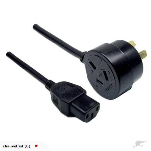 3M IEC TO NZ 3 PIN MALE TAPON PLUG (JUG CORD) Carousel 1