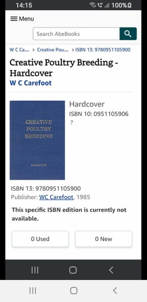 Creative Poultry Breeding. Dr W.C Carefoot. VERY RARE SIGNED FIRST EDITION. Carousel 20