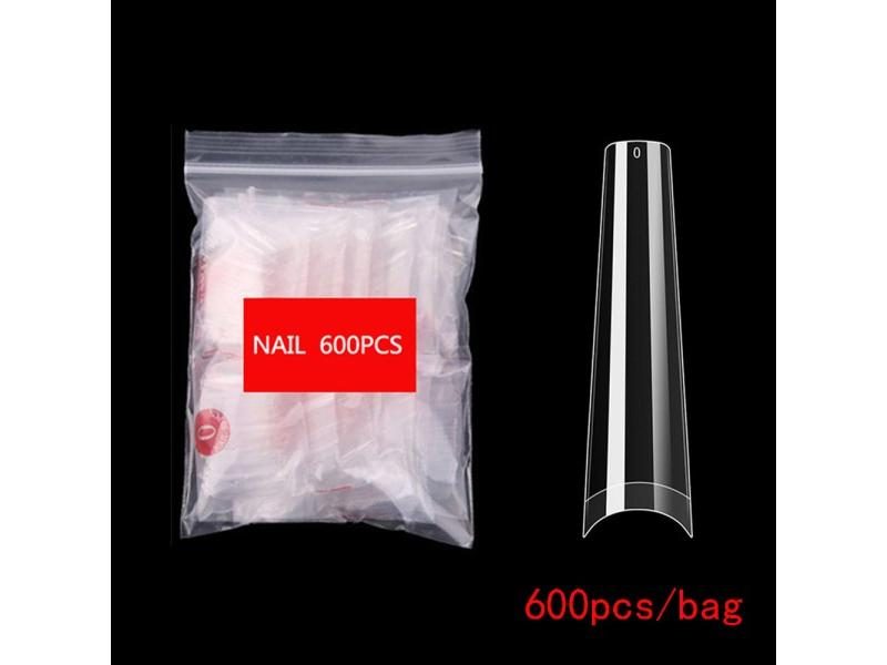 600pcs/120pcs Extra Long False Nail French XXL Coffin Acrylic Half Nail Tips Carousel 1