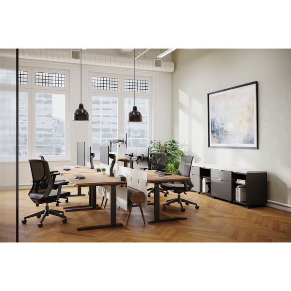 HAT Collective E2 Single Monitor Arm With Top Down Clamp - White Supports a Carousel 5