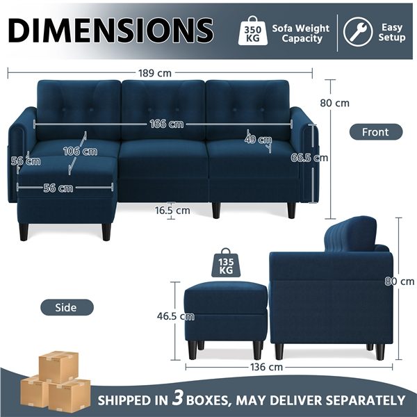 3-Seater Sofa with Ottoman Carousel 2