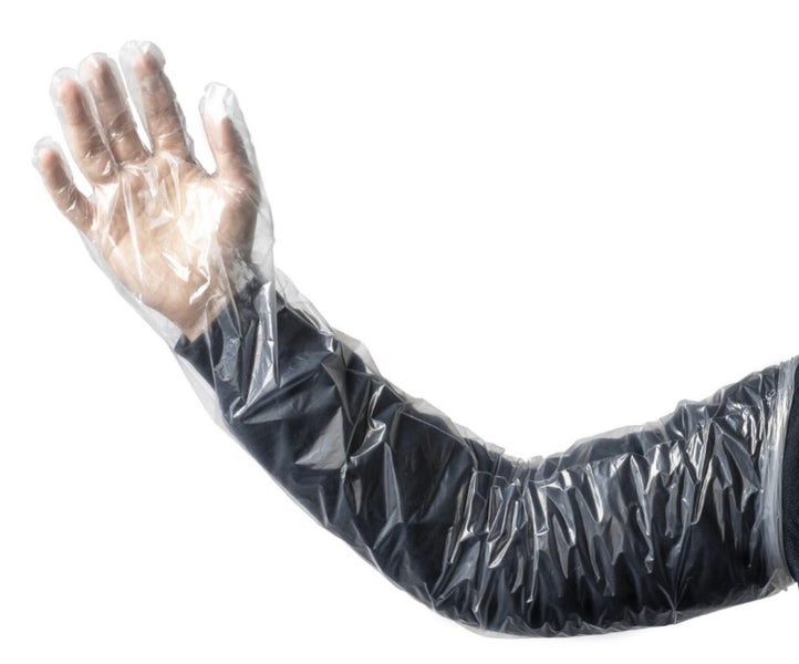 Polyethylene Shoulder Length Glove - Clear, 800mm x 40mu (Pack Of 100) Carousel 1