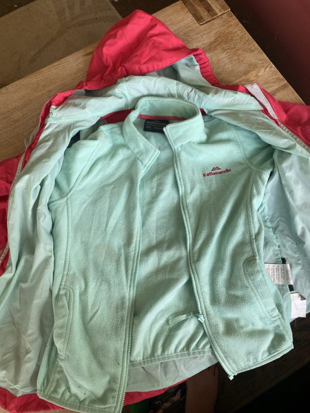 - Girls 3 in one jacket. Warm inner fleece and raincoat with hood Carousel 2