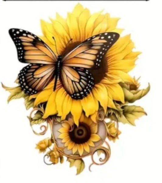 Sunflower and Butterfly- Iron On Transfer Carousel 1