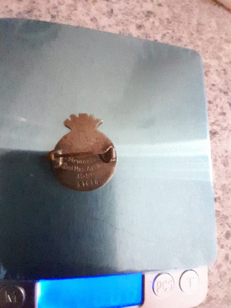 1950 Sterling silver bowling badge chubb memorial. Carousel 5