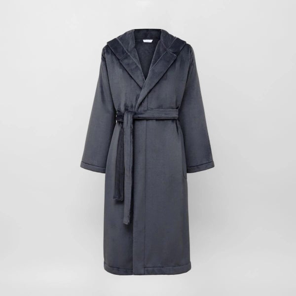 Sheridan Elemental Hooded Plush Robe Carbon Small/Medium Carousel 1