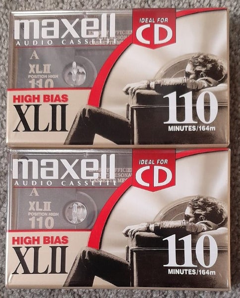 Blown away! 2 x Maxell XLII 110 min (Type II) Blank Audio Cassette Tapes -sealed Carousel 1