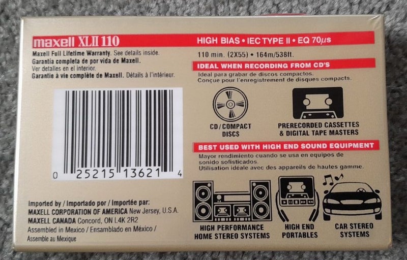 Blown away! 2 x Maxell XLII 110 min (Type II) Blank Audio Cassette Tapes -sealed Carousel 3