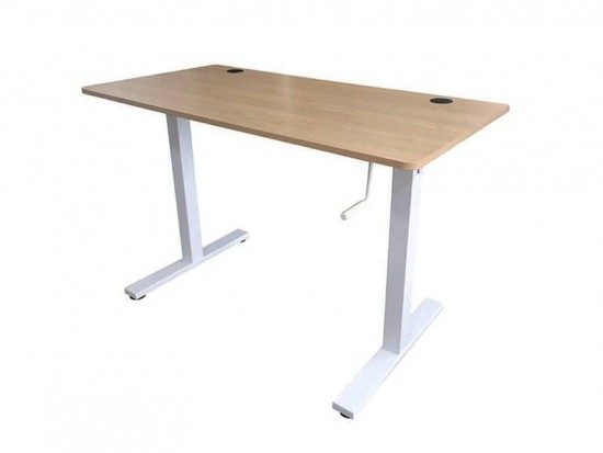 Manual standing desk 120cm - Light oak top Carousel 2