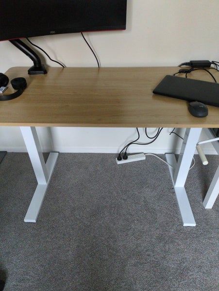 Manual standing desk 120cm - Light oak top Carousel 1