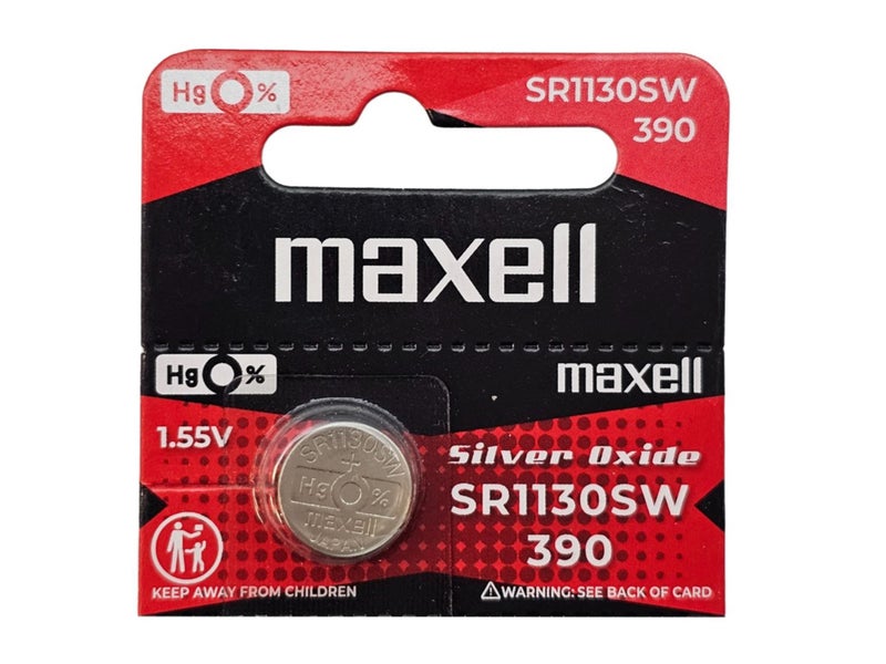 390 Maxell silver oxide - 5 watch batteries / SR1130SW Carousel 2