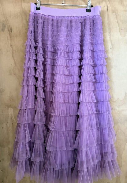 Lillic Purple Tulle Mesh Layered Tutu Maxi Skirt Size 16-18 Carousel 1