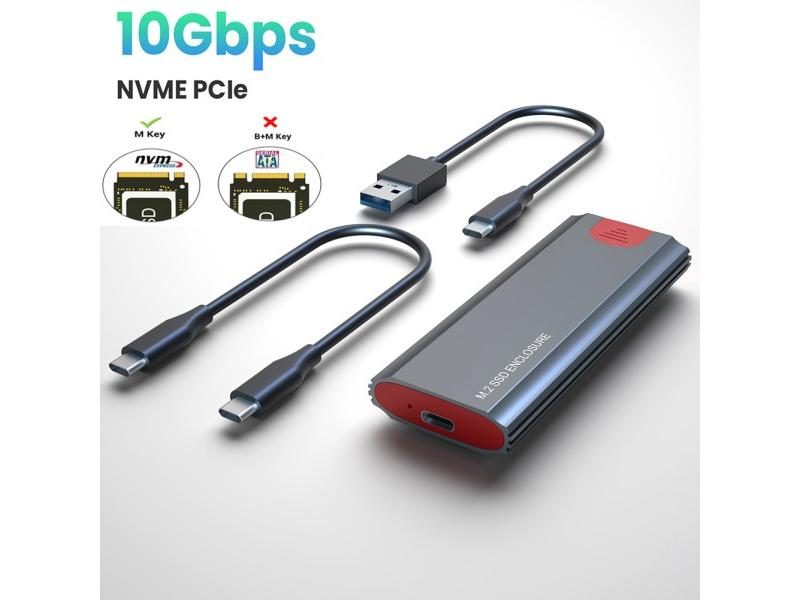 M2 SSD Case NVMe USB Type C Gen2 10Gbps PCIe SSD Enclosure M.2 NVMe Case Carousel 2