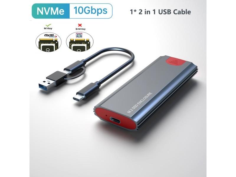 M2 SSD Case NVMe USB Type C Gen2 10Gbps PCIe SSD Enclosure M.2 NVMe Case Carousel 1