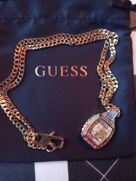 **MENS DESIGNER "GUESS" LION MAINELINE PAVE CZ STONE COVERED PENDANT** Carousel 2