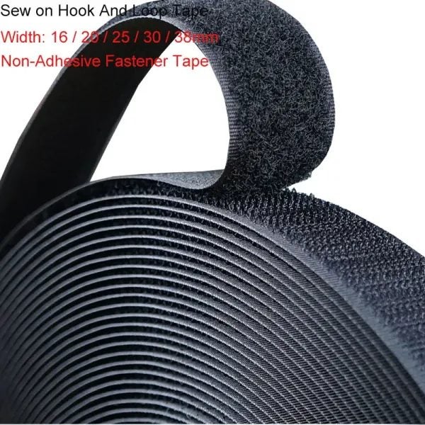 5Meter Sew On Hook And Loop Tape 16 20 25 30 38mm Fabric Fastener Carousel 2