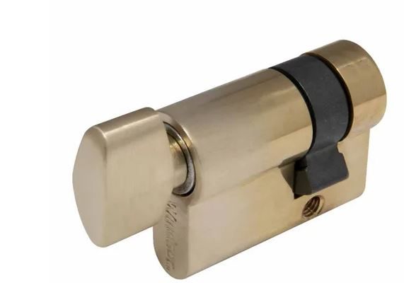 Brand new turn-only Euro cylinder door lock satin brass by Windsor Carousel 2
