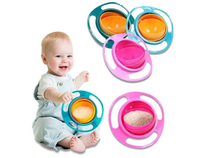 Baby Feeding Bowl Gyro Bowl 360 Rotate Spill Proof Carousel 2