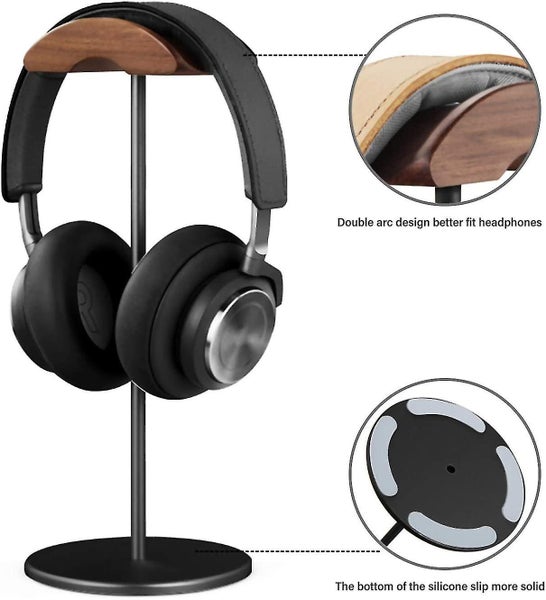 Headphone Stand Walnut Wood And Aluminum Headphone Stand Headset Display Stand Carousel 4