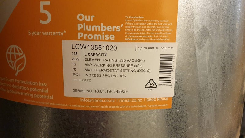 Rinnai 135ltrs Carousel 2