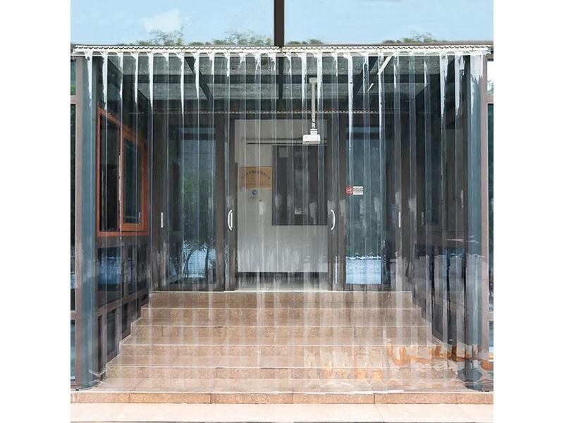 Windproof Door Curtain PVC Transparent Air-conditioning Soft Curtain Hanging Carousel 2