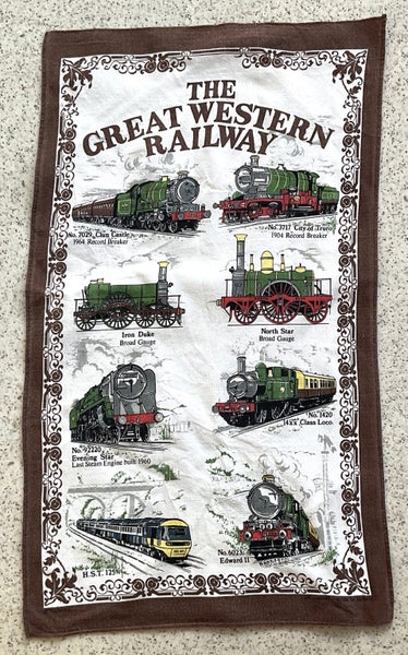 ** RETRO TEA TOWEL ** PURE COTTON ** THE GREAT WESTERN RAILWAY ** Carousel 3