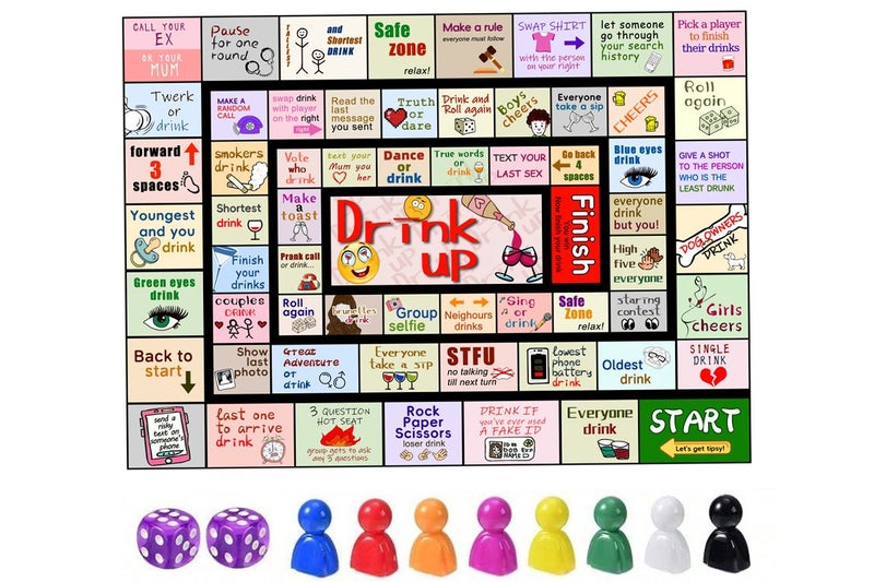 Drinking Board Game for Adults Interactive Game Night Birthday Party 2-8 Players Carousel 1