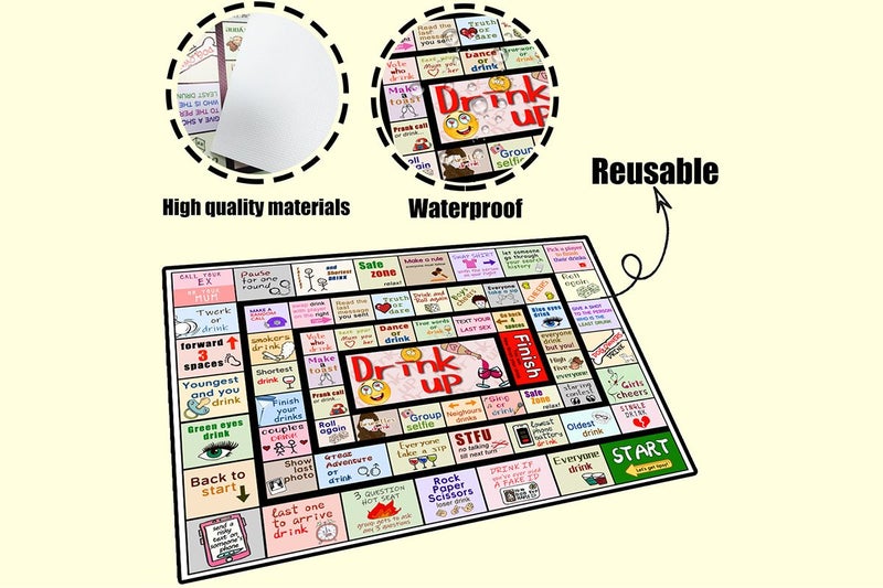 Drinking Board Game for Adults Interactive Game Night Birthday Party 2-8 Players Carousel 2