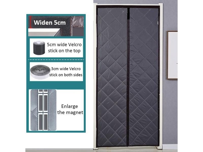 New Cotton Magnetic Double Door Curtain Thickened For Cold Sound Insulation Carousel 1