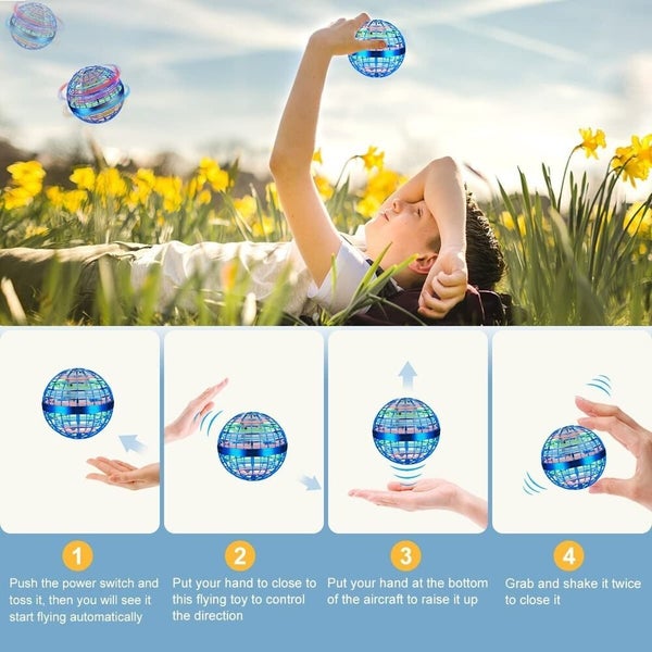 Cool Flying Orb Ball Toy, Boomerang Hover Ball,Mini Drone with gyroscope (BLUE) Carousel 6
