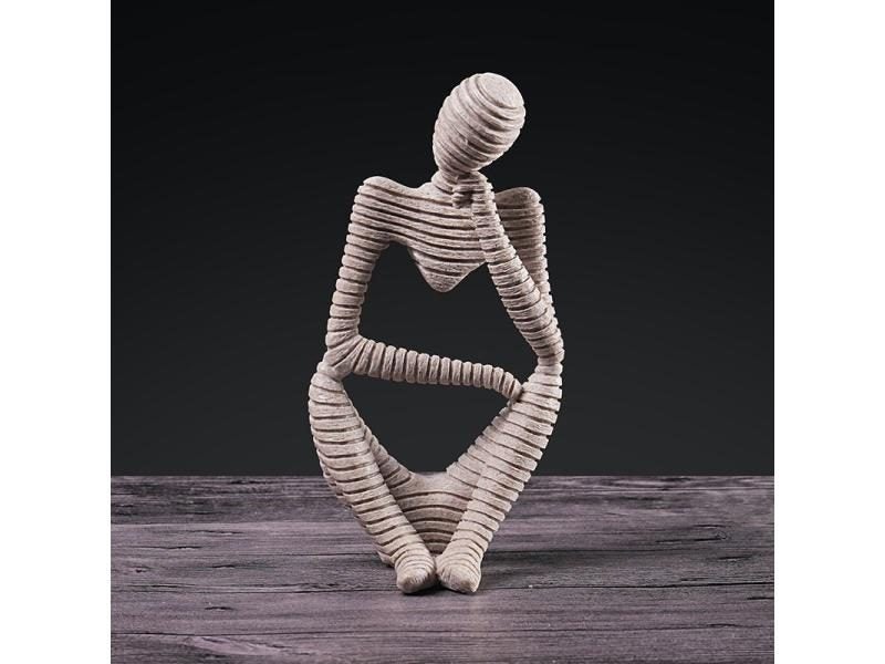 JOLOVE Nordic Abstract Thinker Statue Resin Figurine Office Home Decoration Carousel 1