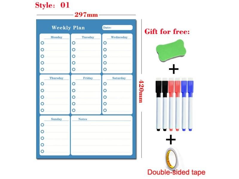 A3 Size Magnetic Weekly Month Planner Soft Whiteboard Dry Erase Calendar Home Carousel 1