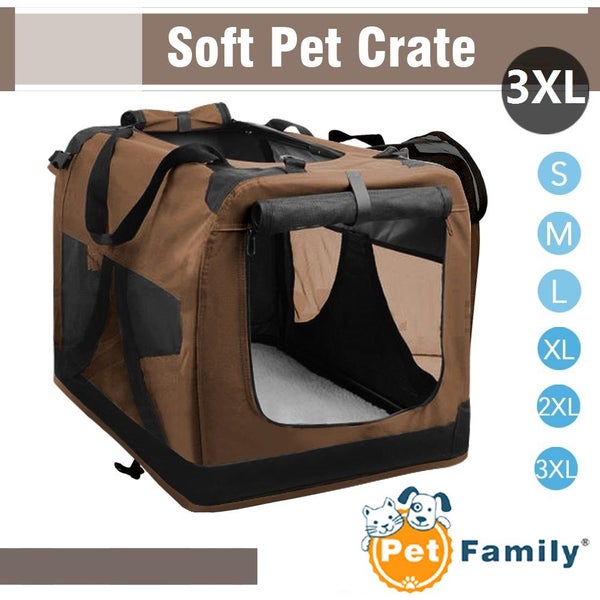 Dog Travel Cage Collapsible Soft Pet Crate 3XLarge/101x68x67cm Carousel 1