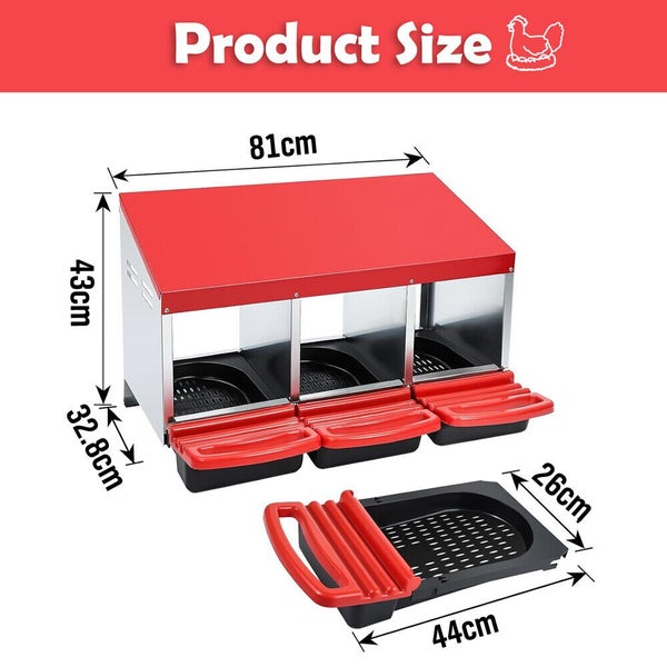 Vaka Chicken Hen Coop Hutch 3 Hole Inside Outside Roll Away Lay Egg Nesting Box Carousel 2