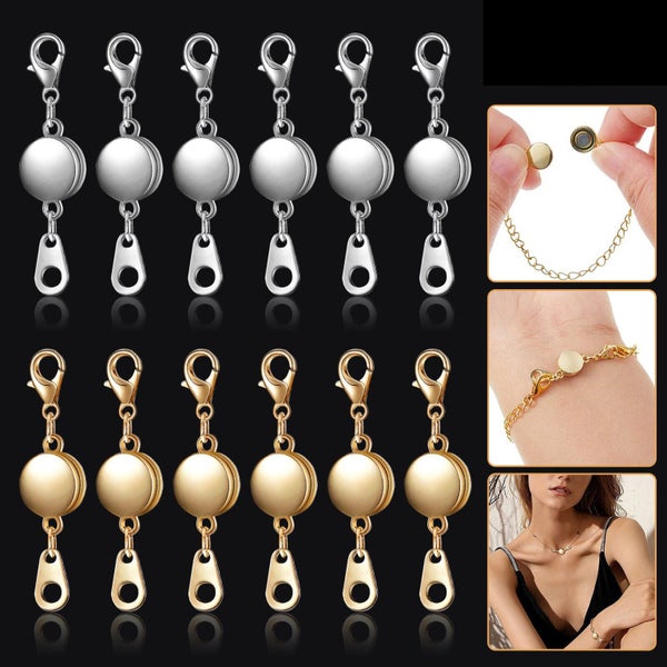 24pcs Strong Magnetic Lobster Clasps Jewelry Necklace Converter Extender Hook... Carousel 1