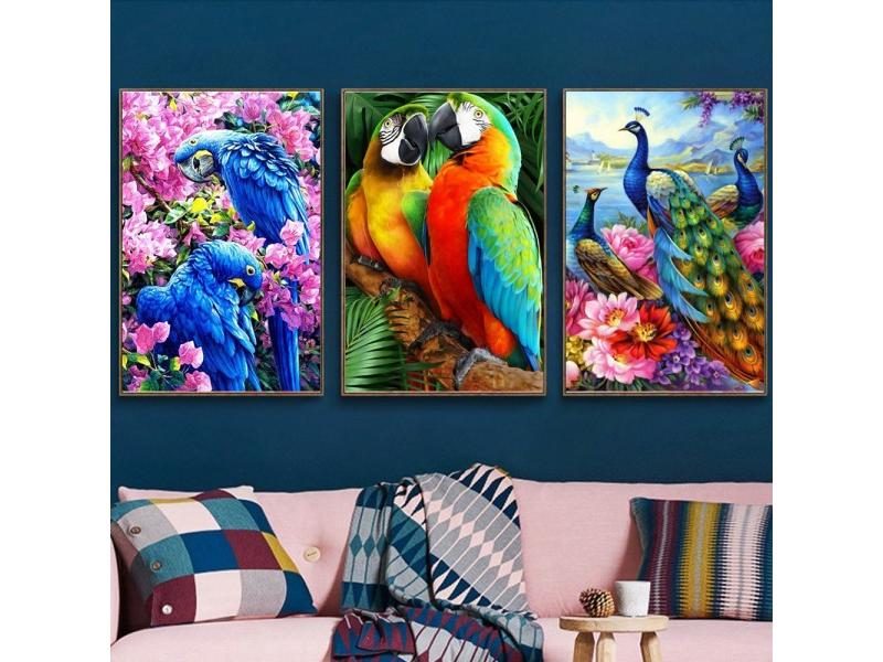 Animal 5D Diamond Painting Parrot Cat Dog Diamond Mosaic Animal Bird Rhinestone Carousel 1