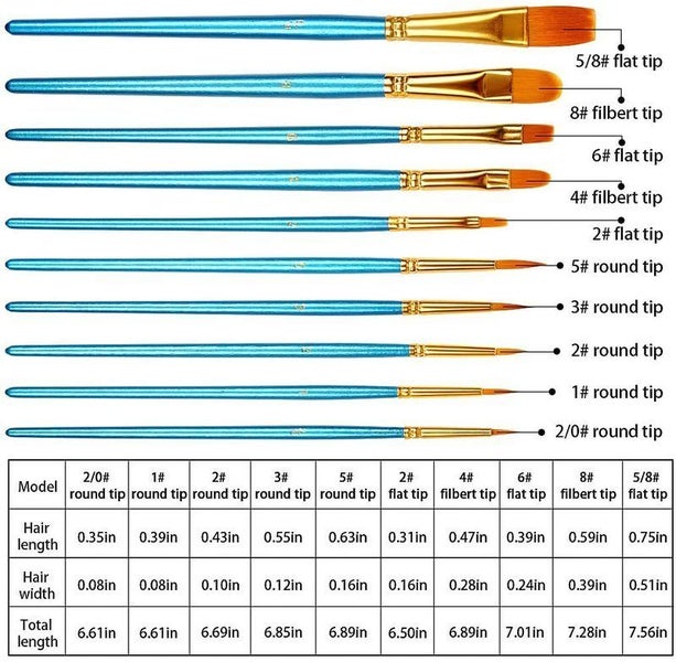 Paint Brush Paint Brushes Set 10pcs64264342073602111