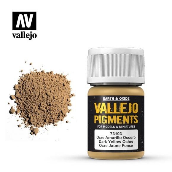 Vallejo AV73103 Pigments Dark Yellow Ochre 30 ml Carousel 1