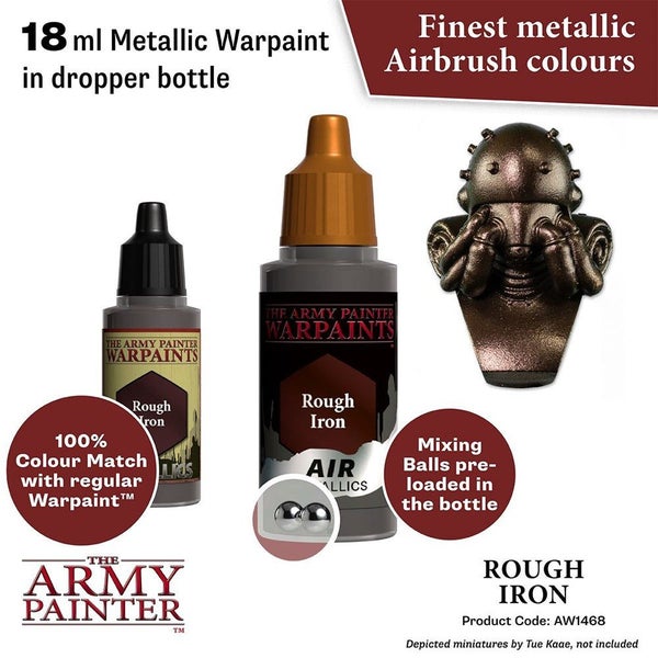 Army Painter AW1468 Metallics -Air Rough Iron Acrylic Paint 18ml Carousel 2