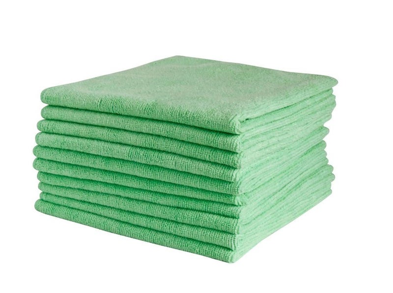 Microfibre Cloths - Green, 400mm x 400mm, 300gsm (10) Per Pack Carousel 1