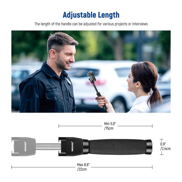 NEEWER Telescoping Interview Mic Handle for DJI Mic / Wireless Go Carousel 4