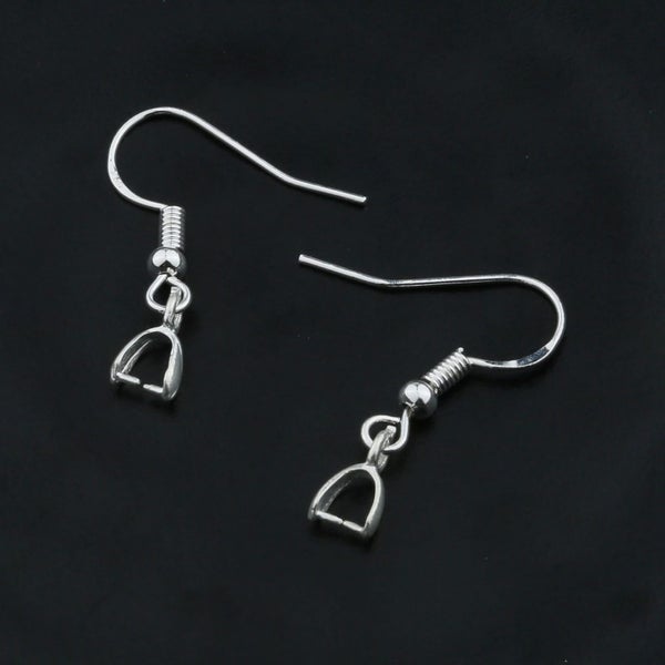 .925 Silver Earring Hooks with Connectors (10 Pcs) Carousel 1
