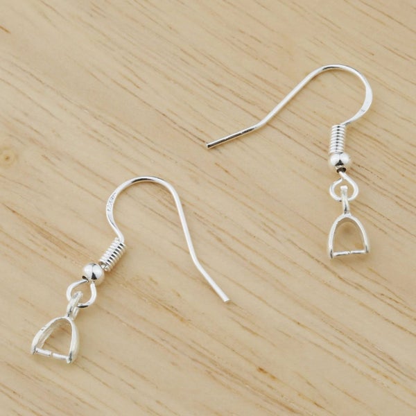 .925 Silver Earring Hooks with Connectors (10 Pcs) Carousel 2