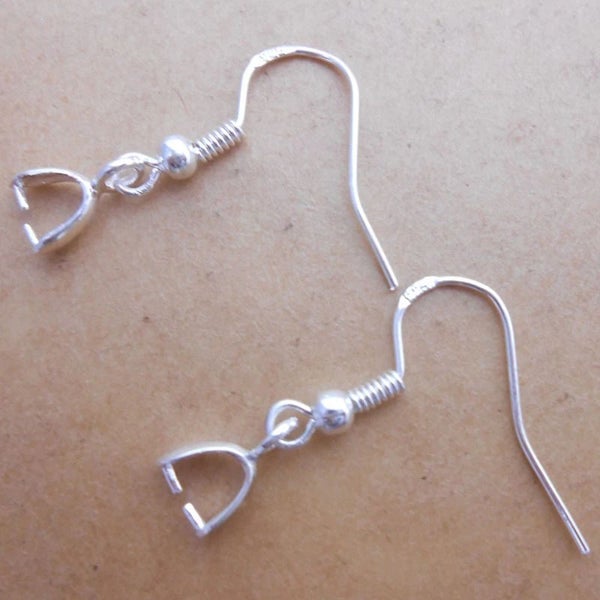 .925 Silver Earring Hooks with Connectors (10 Pcs) Carousel 3