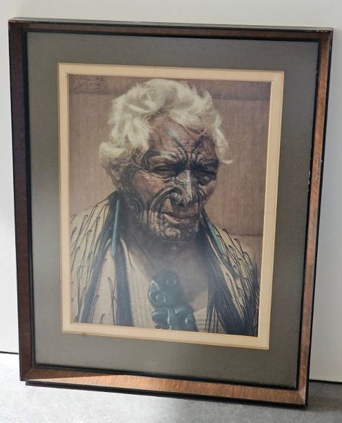 C.F. Goldie Framed Lithograph 'Atama Paparangi'. (Lot 3) Carousel 2