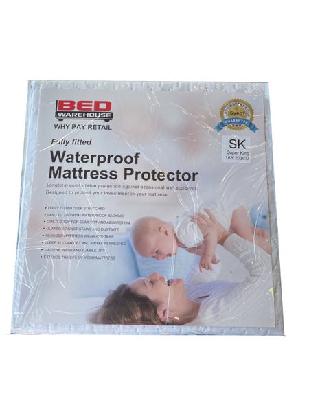 Bed Warehouse Super King Mattress Protector Fitted Sheet. Carousel 1